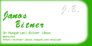 janos bitner business card